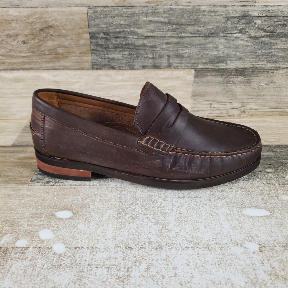 Florsheim Berkley Flex Mens Penny Loafers Sz 7.5 3E Brown Slip On Round Toe